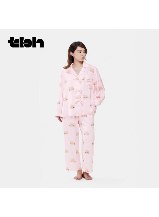 Tbh Sanrio o Kitty Starlight Satin Long Loungewear Set, Wearable Outside As Pajamas, Long Style, Millennium Pink, S - Image 2