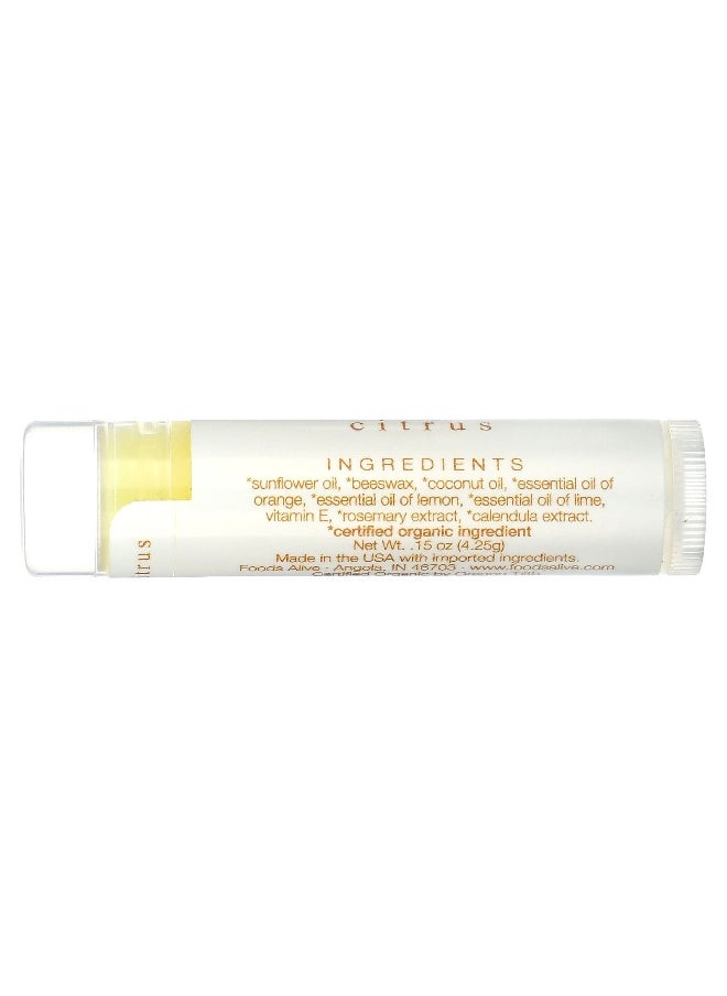 Foods Alive Foods Alive, Organic Lip Balm, Citrus, 0.15 oz (4.25 g)  - Image 2