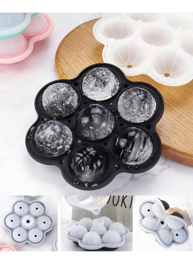 NAALSA Gola Round Ice Cube Trays for Freezer 7 Cavity Automatic Fill Design with lid Ice Tray for Freezer Silicone Food Grade for Whisker Cocktail - Image 1
