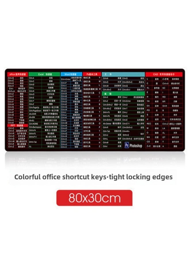 Generic - Shortcut Key Mouse Pad Number Complete Collection Office Desk Pad Computer Desktop-Pattern:30*80*3 - Image 1