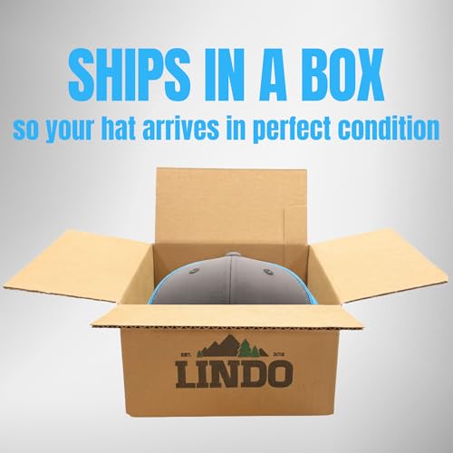 LINDO Trucker Hat [ Palm Tree - Graphite/Aqua ] - Image 4