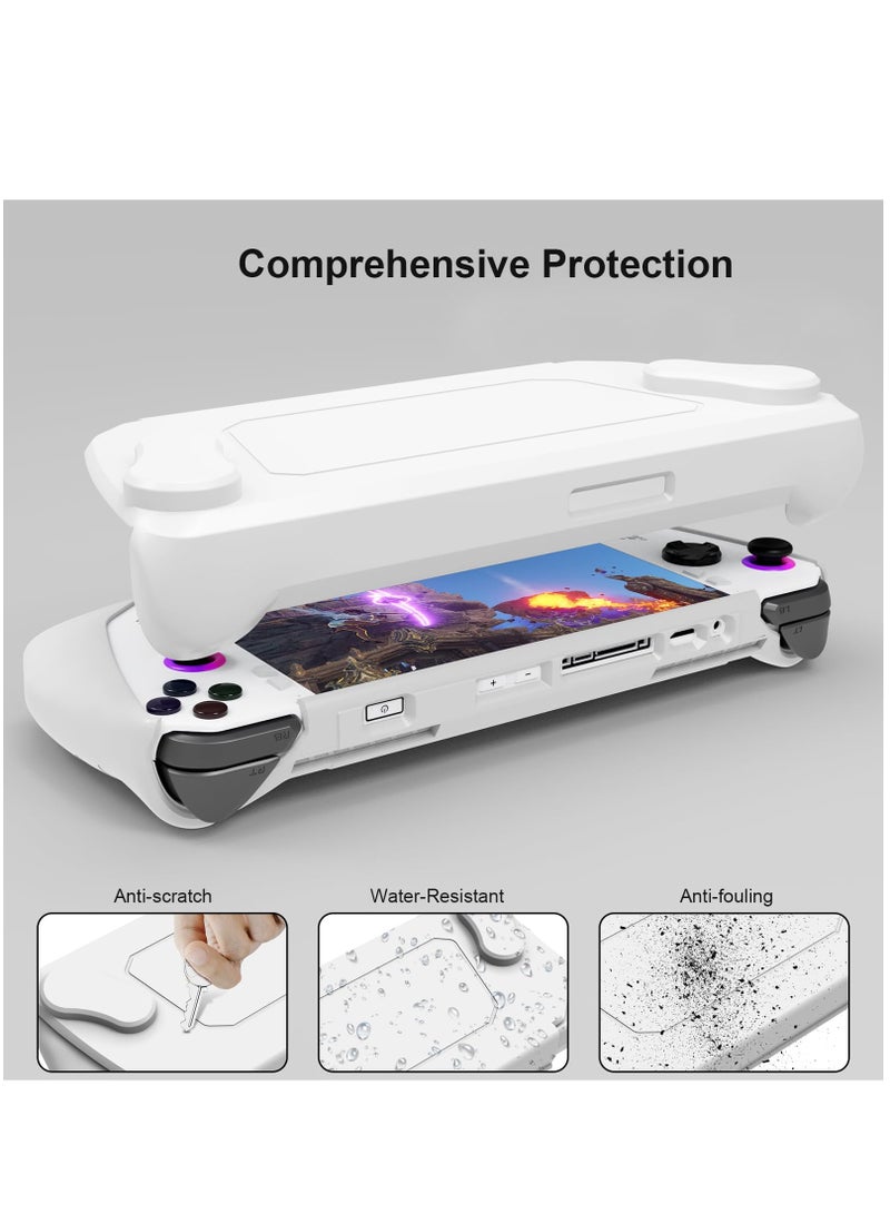Upgraded Full Protective Case with Front Cover and Kickstand Compatible with ASUS ROG Ally 2023 Shock-Absorption Non-Slip and Anti-Scratch Design Cover Protector (White) - Image 3