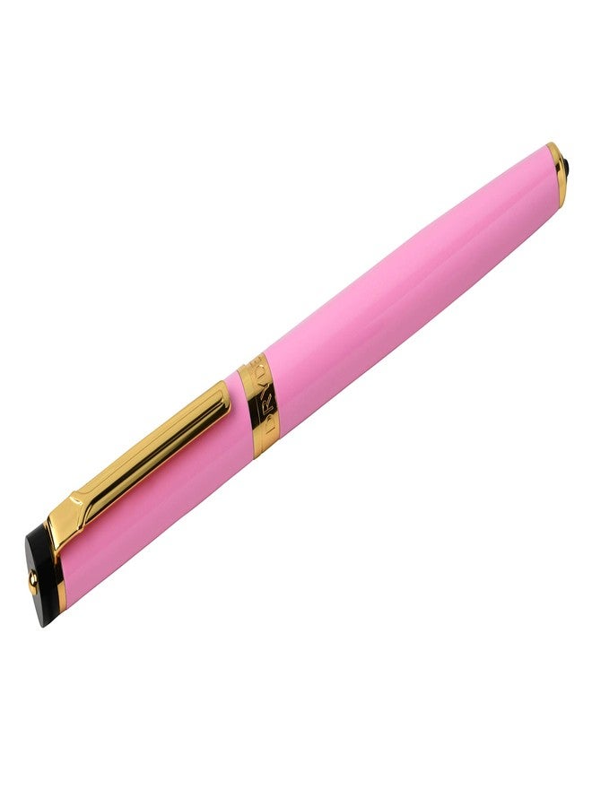 Dryden Designs Fountain Pen - Medium and Fine Nibs | Includes 24 Ink Cartridges and Ink Refill Converter | Consistent Writing, Smooth Flow - Luscious Pink - Image 5