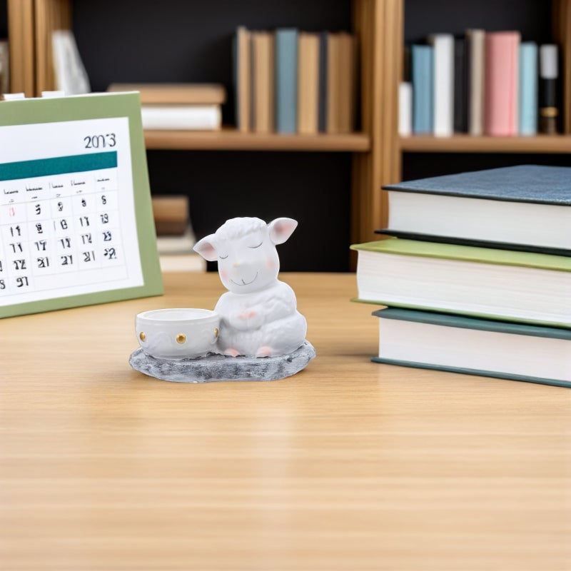 Cute Incense Holder - Sheep Shaped Resin Incense Burner - Cute Cartoon Animal Tabletop Censer - Decorative Lamb Sculpture For Indoor Home Decor Festival Party - Image 5
