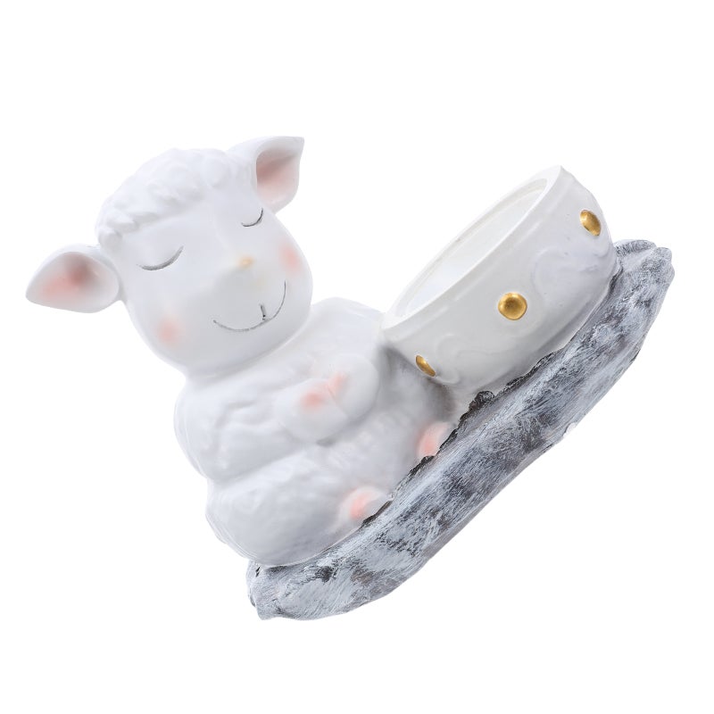 Cute Incense Holder - Sheep Shaped Resin Incense Burner - Cute Cartoon Animal Tabletop Censer - Decorative Lamb Sculpture For Indoor Home Decor Festival Party - Image 1