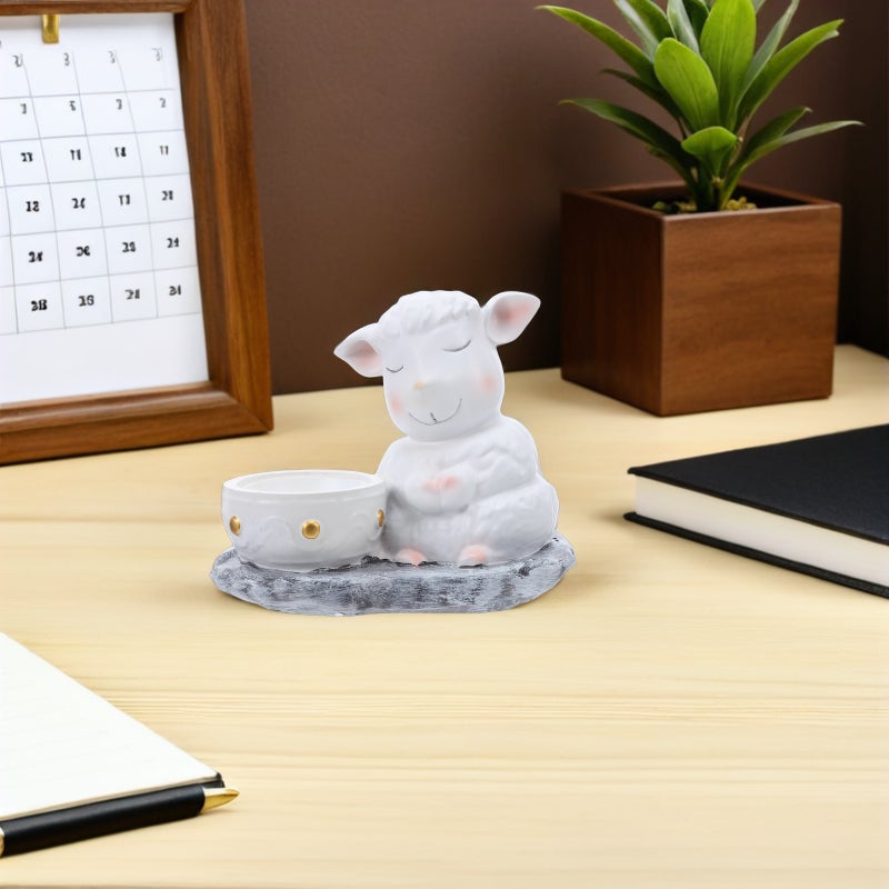 Cute Incense Holder - Sheep Shaped Resin Incense Burner - Cute Cartoon Animal Tabletop Censer - Decorative Lamb Sculpture For Indoor Home Decor Festival Party - Image 2