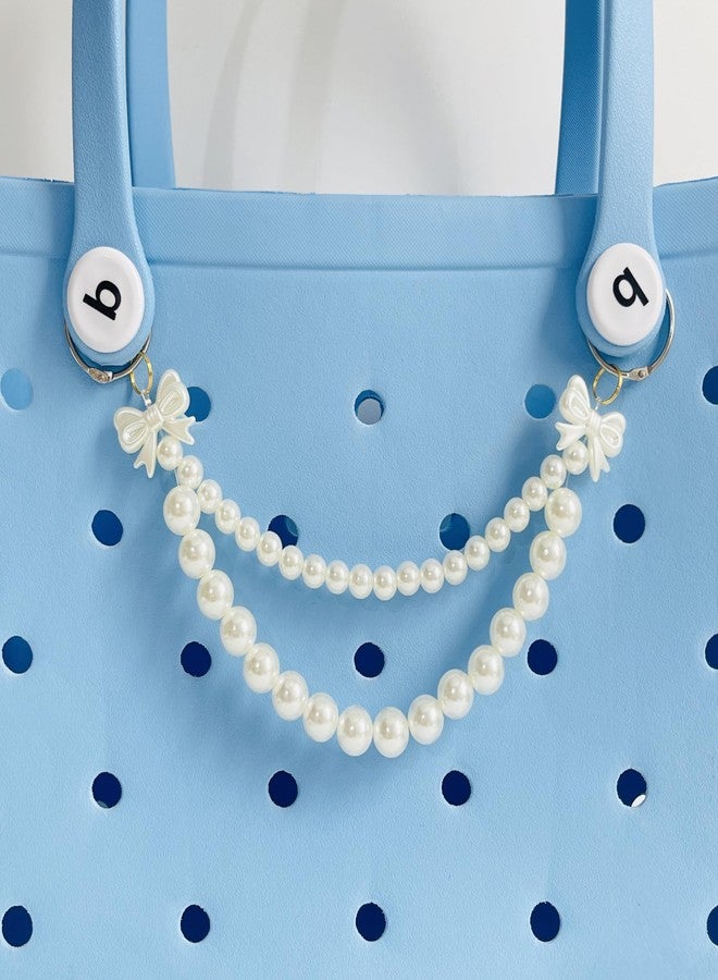 QTMY Boho Pearls Bow Charms for Bogg Bag Accessories Rubber Beach Bag, Boho Purse Charms,90 - Image 4