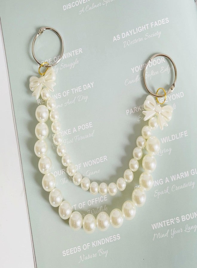 QTMY Boho Pearls Bow Charms for Bogg Bag Accessories Rubber Beach Bag, Boho Purse Charms,90 - Image 2