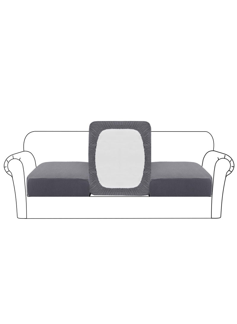 Flamingo P Flamingo P 3 Piece Couch Cushion Sofa Slipcovers Individually Sofa Seat Cushion Covers for 3 Cushion Couch Sofa Seat Cushion Covers with Elastic Bottom Charcoal Gray 