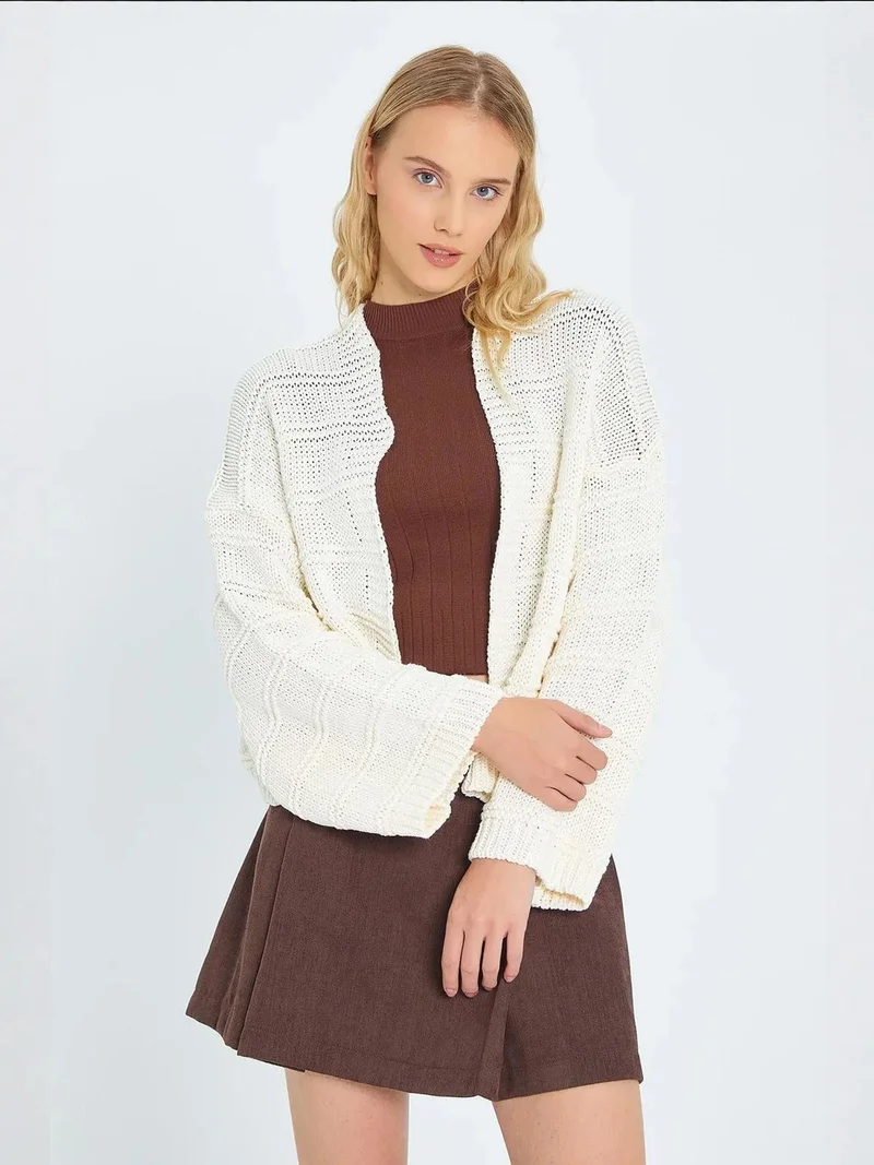 MixRay Mixray V-Neck Ribbed Knit Cardigan