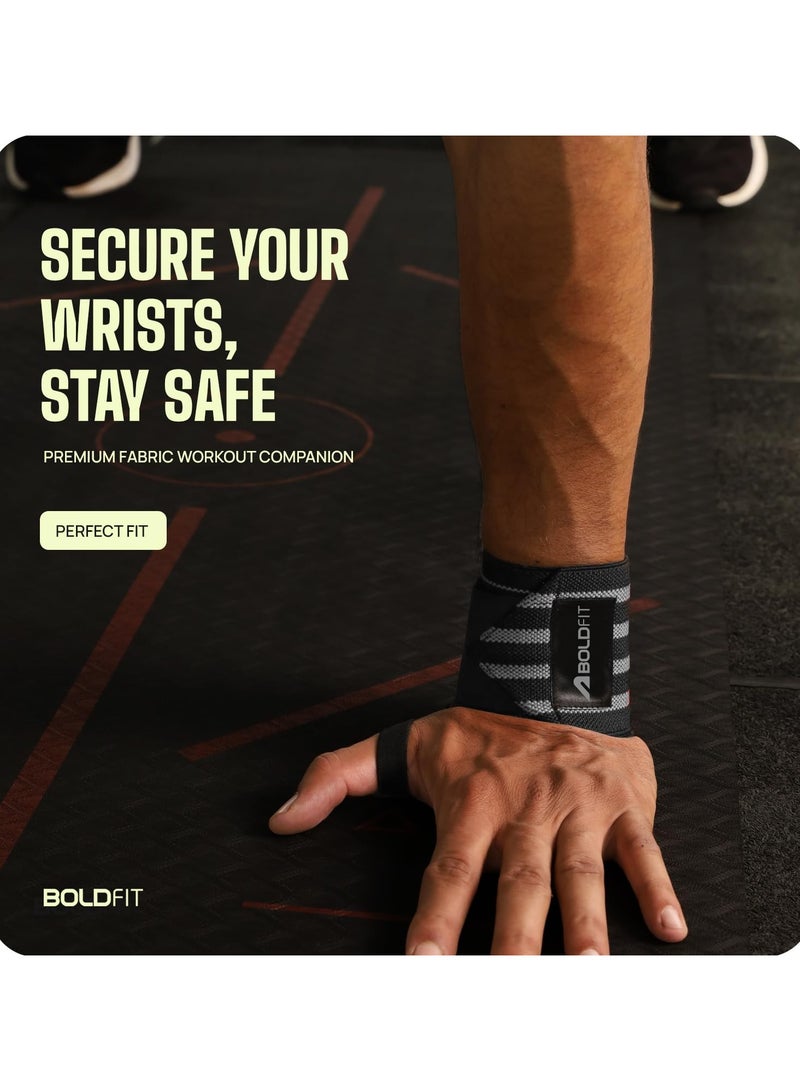 BOLDFIT Gym Hand Grip Wrist Supporter Band with Thumb Loop Straps For Men and Women  - Image 3