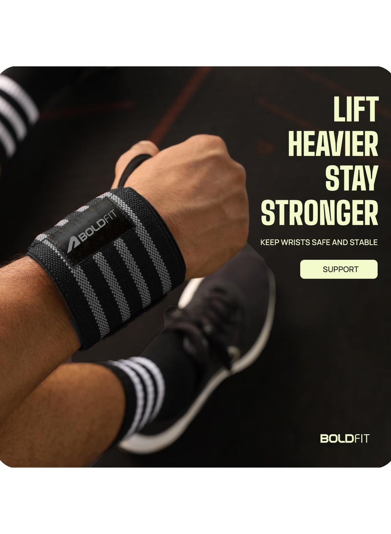 BOLDFIT Gym Hand Grip Wrist Supporter Band with Thumb Loop Straps For Men and Women  - Image 2