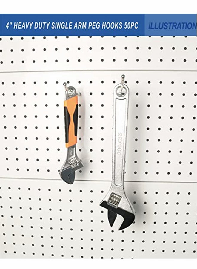 Pegboard Hooks, Peg Super Heavy Duty Metal Shelving with Ball Assortment Sturdy Fits 1/4” Garage Storage Organizer 10Packs 4 inch - Image 4