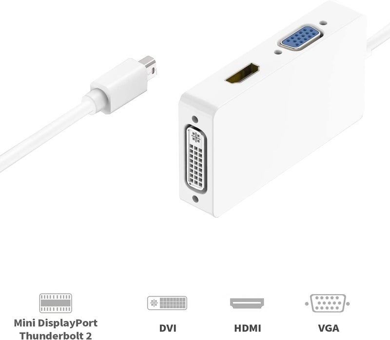 Tobo Mini DisplayPort to HDMI VGA DVI Adapter,Thunderbolt 2 to VGA HDMI DVI Converter (Male to Female),3 in 1 Mini DP Adapter for Laptop Connect Monitor TV ProjectorTD-192TC. - Image 5
