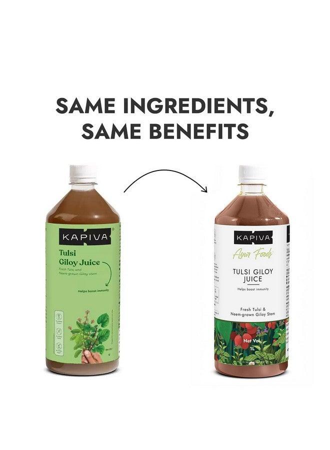 Kapiva Kapiva Wild Tulsi Giloy Juice (2L) | Fresh Tulsi and Neem-grown Giloy to Support Immune Health - Super Saver Pack of 2  - Image 2