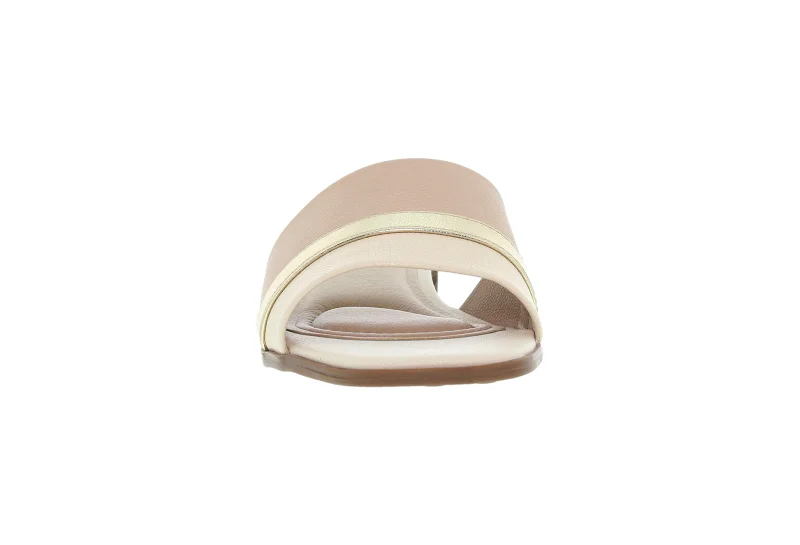 MODARE MODARE Low Heel Sandals for Ladies – BEIGE Sandals with Slip On | Comfortable PU Upper & TPR Sole