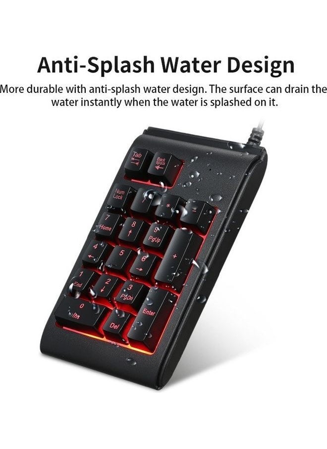 NIBEMINENT USB Wired 19 Keys Mechanical Mini Numeric Keypad Black  - Image 5