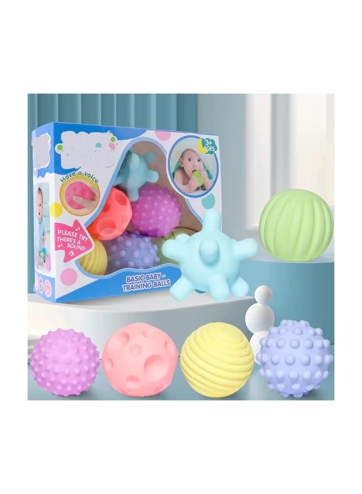 بيبي جوي مجموعة كرات استشعار ناعمة للأطفال – 6 قطع بأشكال وألوان مختلفة لتنمية الإدراك الحسي والمهارات الحركية - Image 3