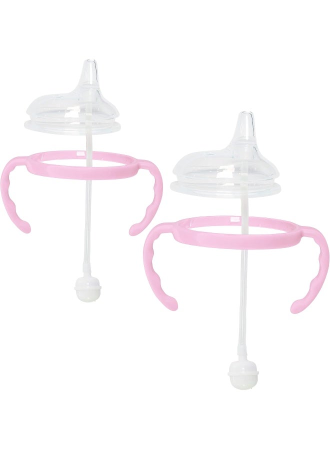 Botabee 2 Pack Pink Soft Spout Sippy Cup - Transition Sippy Cup Kit for Comotomo 5 & 8 Oz Bottles - Image 1