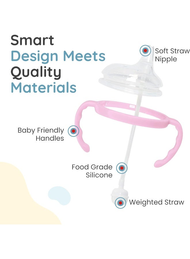 Botabee 2 Pack Pink Soft Spout Sippy Cup - Transition Sippy Cup Kit for Comotomo 5 & 8 Oz Bottles - Image 2