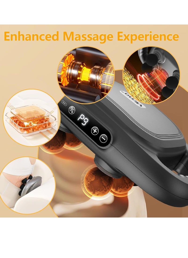 Vparty - 6 Head Fascia Gun Muscle Massager Gun High Frequency Back Waist Massage Machine Body Shoulder Professional Fascia Massage Gun - Image 1