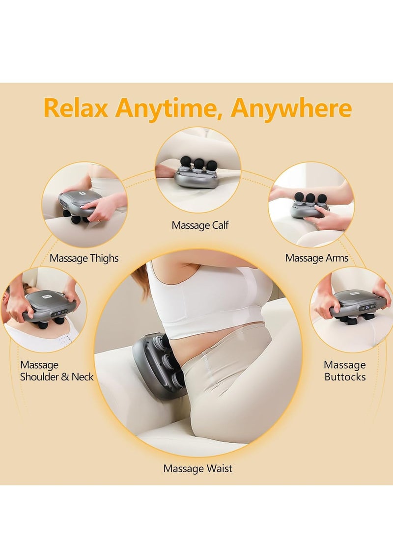 Vparty - 6 Head Fascia Gun Muscle Massager Gun High Frequency Back Waist Massage Machine Body Shoulder Professional Fascia Massage Gun - Image 1