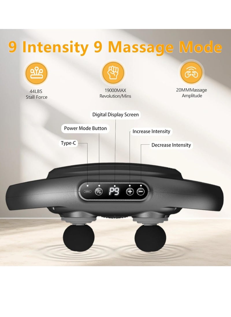 Vparty - 6 Head Fascia Gun Muscle Massager Gun High Frequency Back Waist Massage Machine Body Shoulder Professional Fascia Massage Gun - Image 1