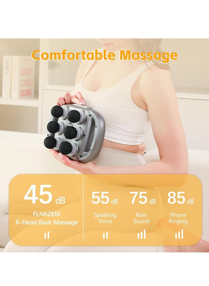 Vparty - 6 Head Fascia Gun Muscle Massager Gun High Frequency Back Waist Massage Machine Body Shoulder Professional Fascia Massage Gun - Image 1