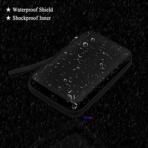 ADVcer 3DS Case, EVA Waterproof Hard Shield Protective Carrying Case with Detachable Hand Wrist Strap Compatible with Nintendo New 3DS, 3DS, 2DS XL or DSi, DS Lite, Black - Image 3