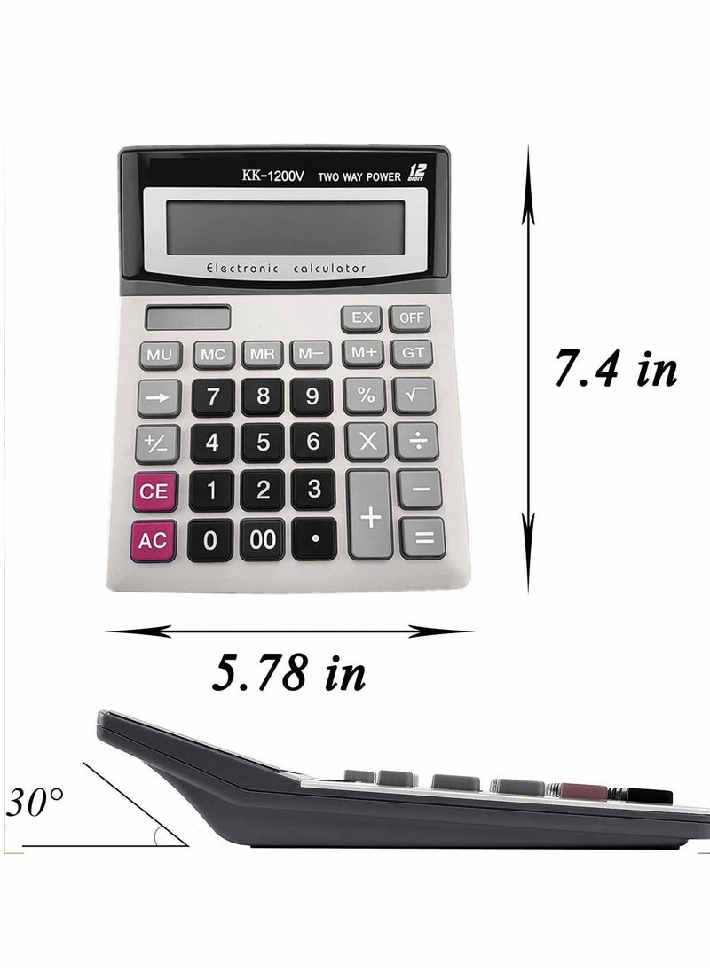 Solar Battery Desktop Calculator Large Dual Power Standard Function Business with 12 Digit LCD Display Convenient for Student Office, Home, Market - Image 5