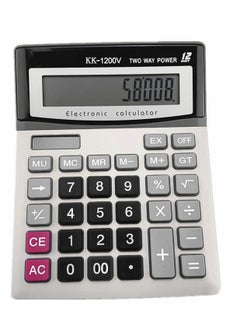Generic Solar Battery Desktop Calculator Large Dual Power Standard Function Business with 12 Digit LCD Display Convenient for Student Office, Home, Market  - Image 1