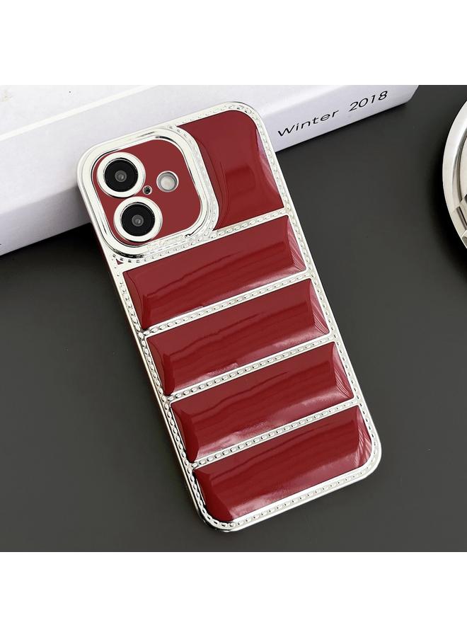 S-TOP Case For iPhone 16 Plus Electroplated Silver Edge Eiderdown TPU Phone Case - Image 1