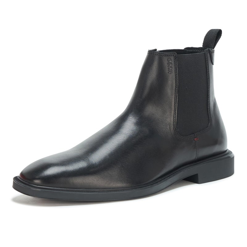 HUGO Brushed Leather Chelsea Boot black jade 9