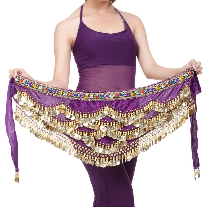 Belly Dance Sequined Waist Chain Dark purple - Image 1