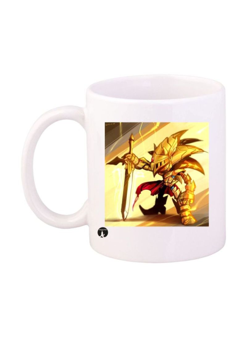 RKN Sonic Video Game Printed Mug White/Gold/Red Standard Size