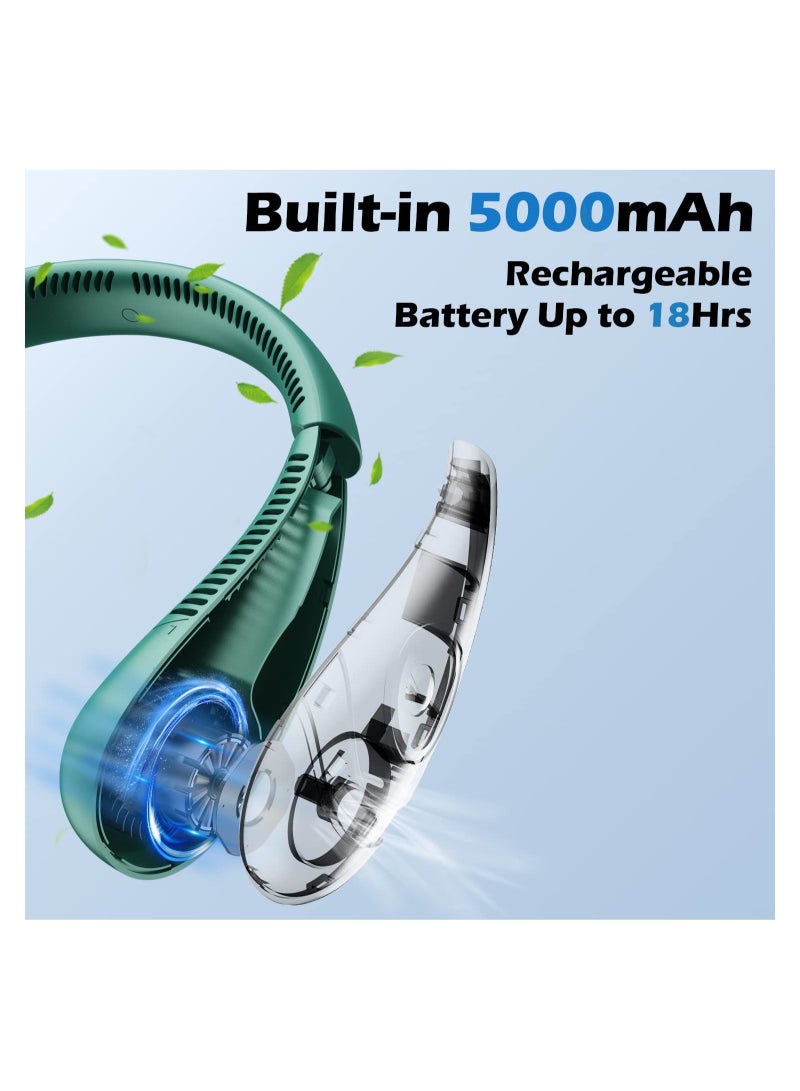 KASTWAVE Portable Neck Fan Hands Free Bladeless Fan 5000mAh Foldable Fan 360 Cooling Wearable Personal Fan with 3 Speeds 80 Air Outlet for Travel Outdoor Home Office School Camping - Image 2