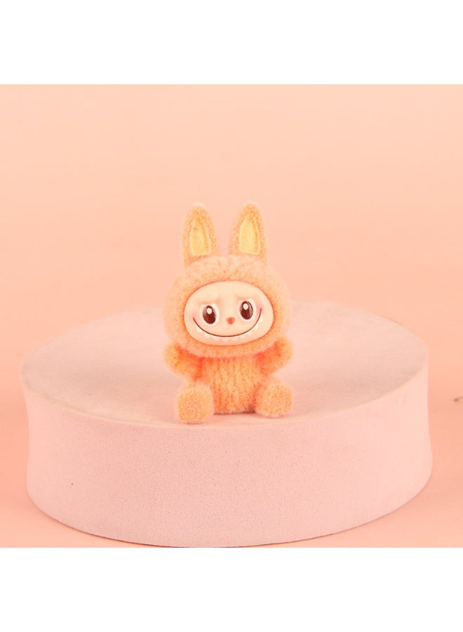 NIBEMINENT Creative Flocking LABUBU Keychain Pendants, Cute Resin Accessory Figurines And Gifts 