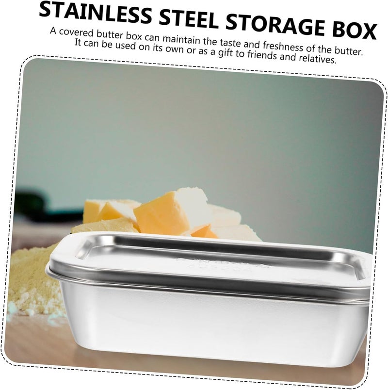 304 Stainless Steel Butter Dish with Lid, 320ml Rectangular Food Storage Container, Sealed Household Butter Holder for Kitchen and Dining Use - Image 5