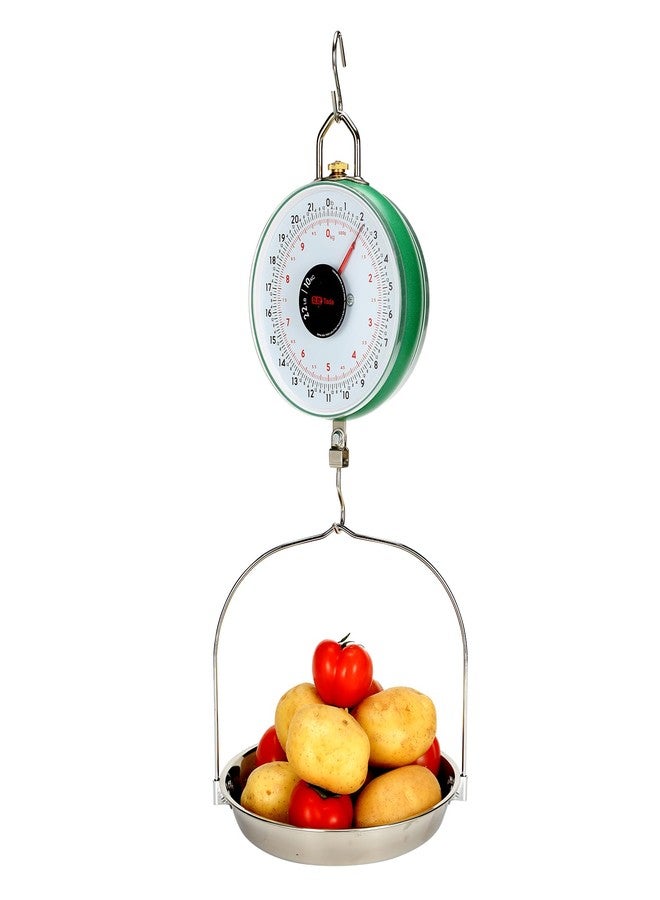 ta da Tada 22LBS Double-Sided Display Mechanical Hanging Scale with Weighing Pan for Farm, Kitchen Food and Produce Weighing - Image 1