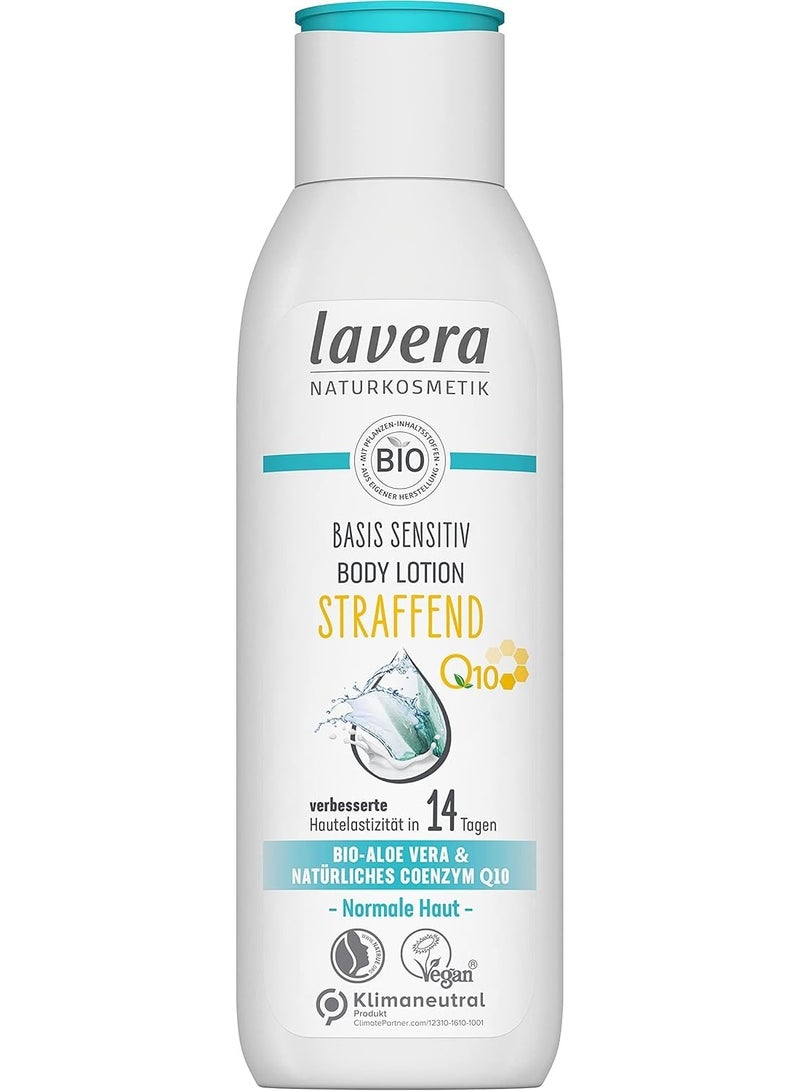 lavera lavera basis sensitiv Body Lotion Firming - aloe vera & natural coenzyme Q10 - improved skin elasticity in 14 days - PETA certified - biodegradable - vegan - natural cosmetics - 8.45 fl.oz. 