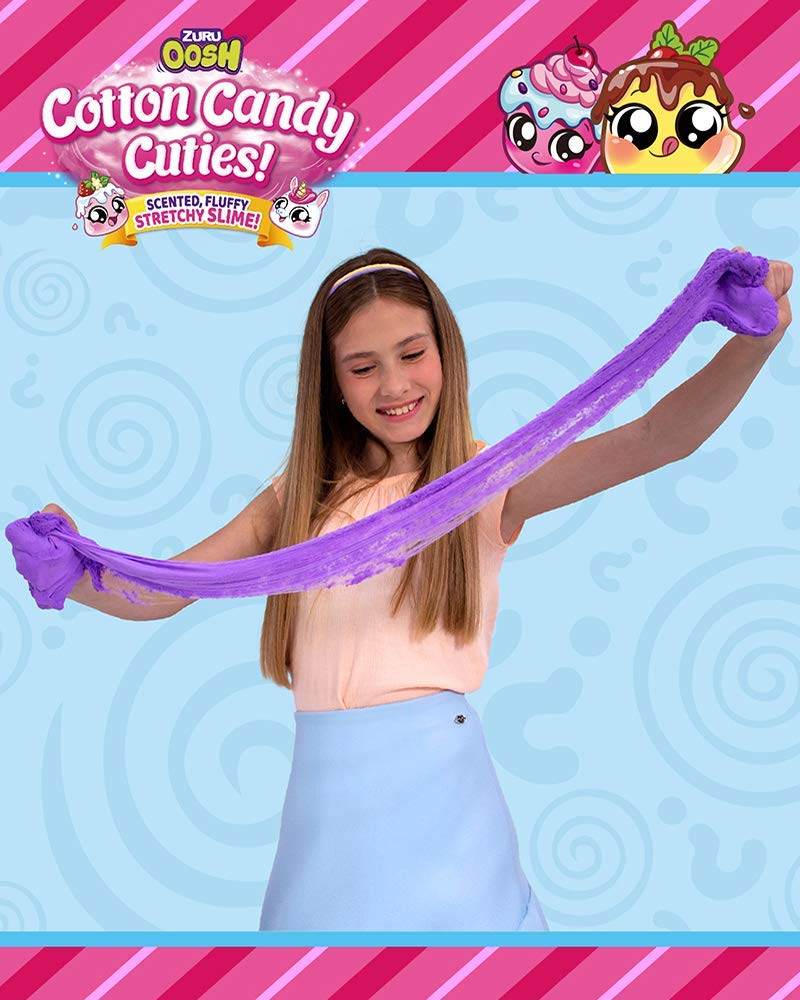 Tobar Oosh Slime Cotton Candy Cuties Series 2 by ZURU (Purple) Scented, Squishy, Fluffy, Soft, Stretchy, Stress Relief, Party Favors, Non-Stick with Collectible Cutie Slow Rise Toy - Image 4