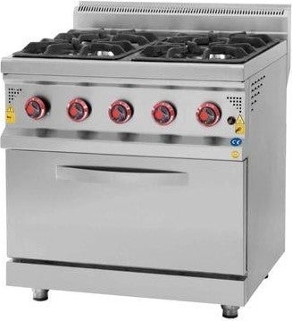 CSA Inox Karacasan Industrial 700 Series LPG Cylinder Four-Burner Range Cooker  - Image 1