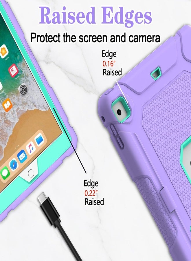 LTROP Protective Cover Case for iPad 6th/ 5th Generation & iPad Air 2 Case, iPad 9.7 Inch Case with Pen Holder and Kickstand, Purple and Green - Image 5