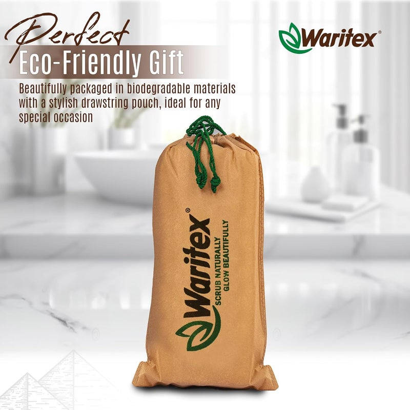 Waritex Natural Egyptian Loofah Back Scrubber for Shower ExtraLong Exfoliating Strap Made with Natural Egyptian Loofah Fibers Deep Cleaning Body Sponge for Men and Women Soft Cotton Handles - Image 4