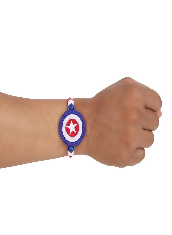 MASQ by Q-One Designer Star Rakhi Set with Roli Chawal & Moli for Kids (Pack of 1) | Embroidered Handcrafted Raksha Bandhan Bracelet for Brother-Sister - Image 2