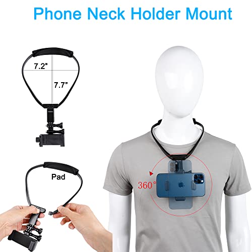 Pellking POV/Vlog Smartphone Head Strap Mount Selfie Neck Holder Mount Kit,Compatible with iPhone Samsung Smartphones,Hero 9, 8, 7, 6, 5, 4, 3, 2, 1, DJI Osmo Action… - Image 2