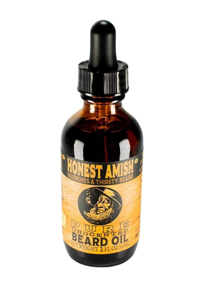 Honest Amish - Honest Amish - Pure Beard Oil - 2 Ounce - Fragrance Free - Image 1