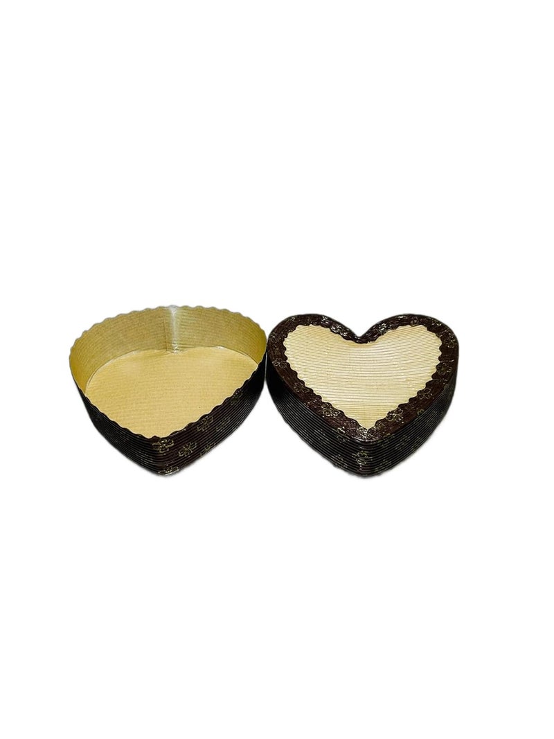 Baekence Baekence Bake and Serve Cake Moulds Muffin Mould Heart Mould 100gms Pack of 15 pcs Heart Shape Brown - Image 1