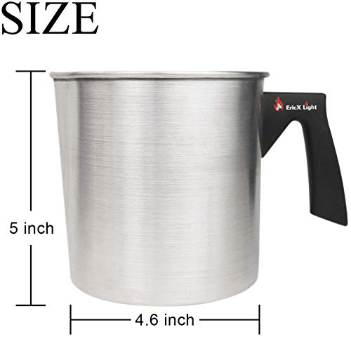 EricX Light Candle Making Pouring Pot,2 pounds,Double Boiler Wax Melting Pot,Dripless Pouring Spout & Heat-Resisting Handle Designed,Aluminum Construction Candle Making Pitcher - Image 2