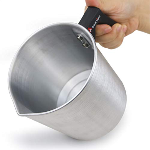 EricX Light Candle Making Pouring Pot,2 pounds,Double Boiler Wax Melting Pot,Dripless Pouring Spout & Heat-Resisting Handle Designed,Aluminum Construction Candle Making Pitcher - Image 4
